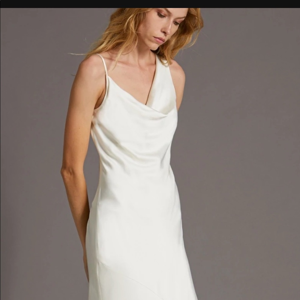 Halston slip dress white Sz. 4 NWT